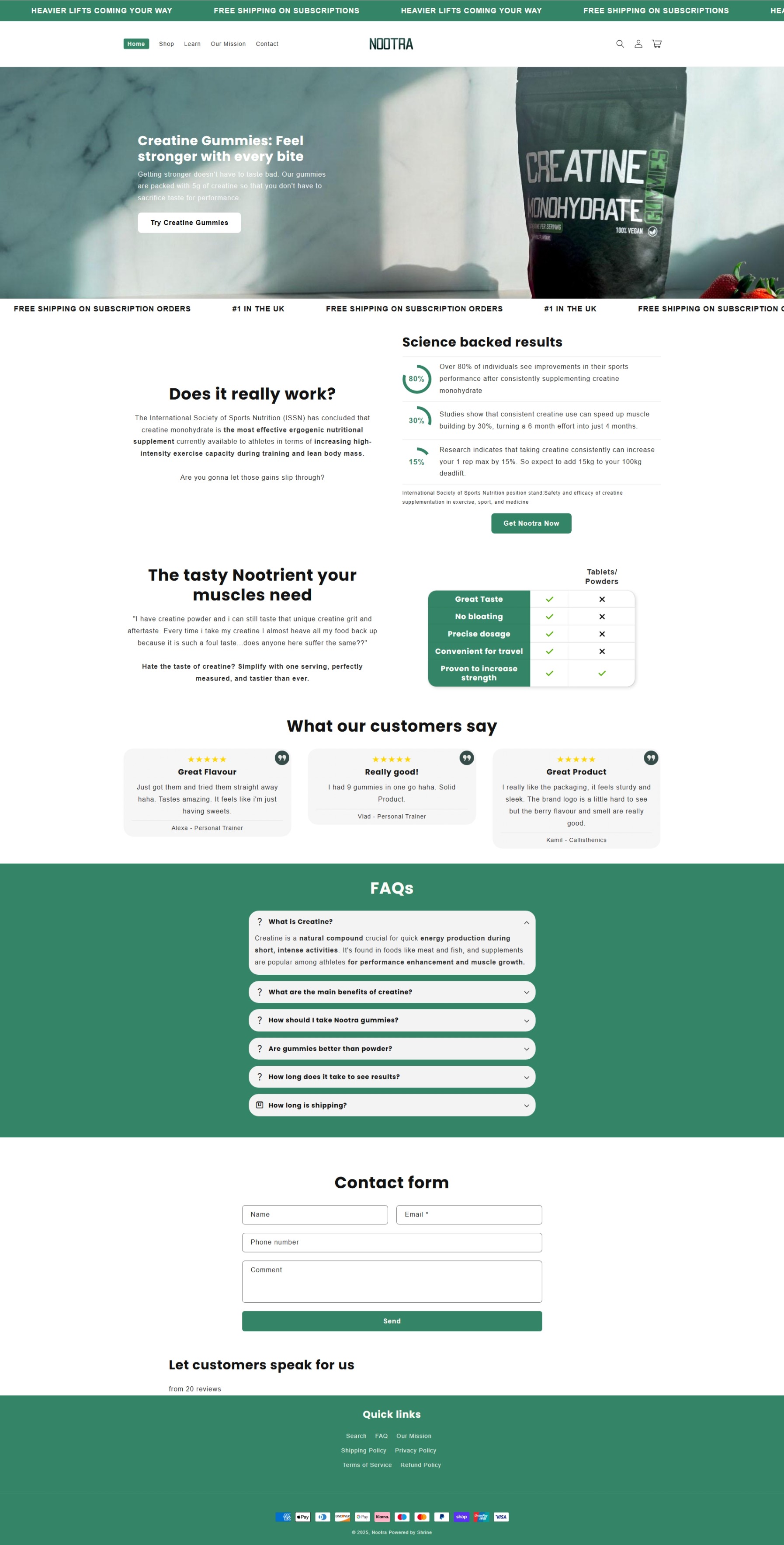 Nootra storefront — pre-optimisation audit